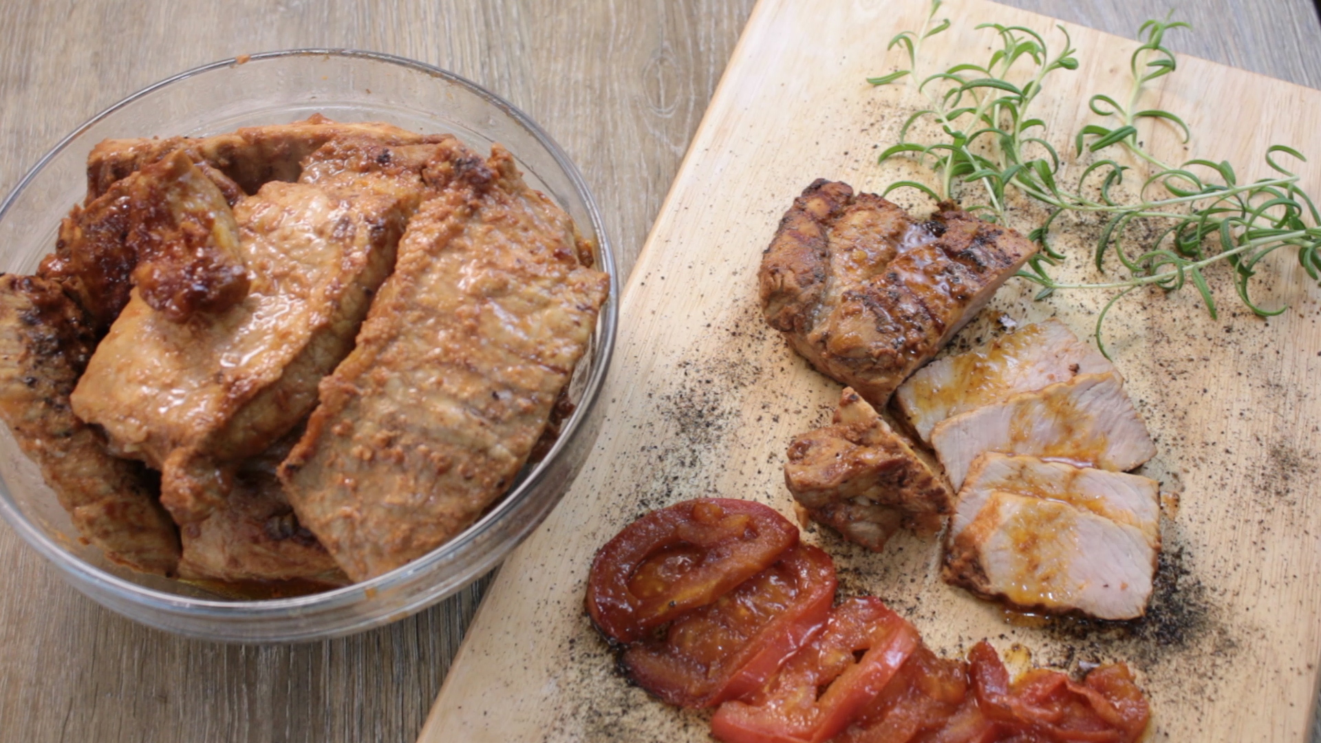 готовое мясо нарезать ломтиками