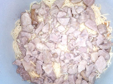 слой жаренного мяса