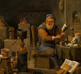 алхимик за работой